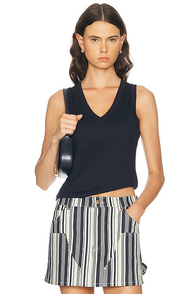 RENGGLI V-Neck Tank Top in Midnight