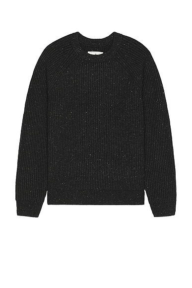 Reigning Champ Nep Merino Kenny Crewneck in Black