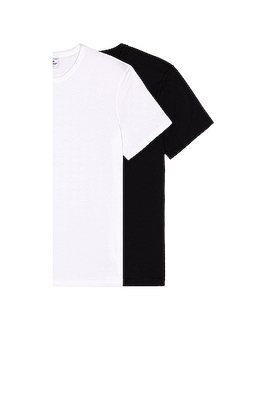 Reigning Champ 2 Pack T-Shirt in White & Black
