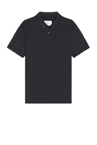 Reigning Champ Solotex Mesh Polo in Heather Black