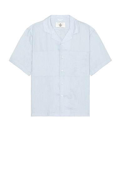 Reigning Champ Linen Spectator Shirt in Light Blue