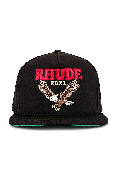Rhude Eagle Logo Hat in Black