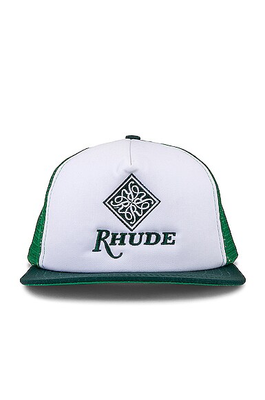 Rhude R Trucker Hat in Green