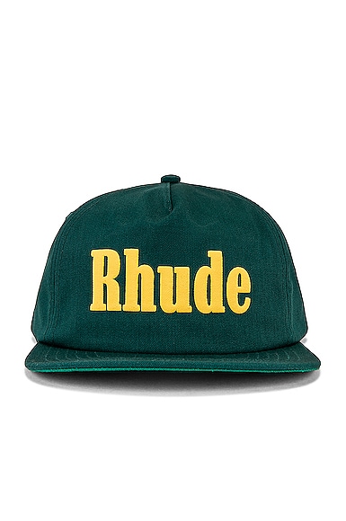 Rhude Twill Logo Hat in Green