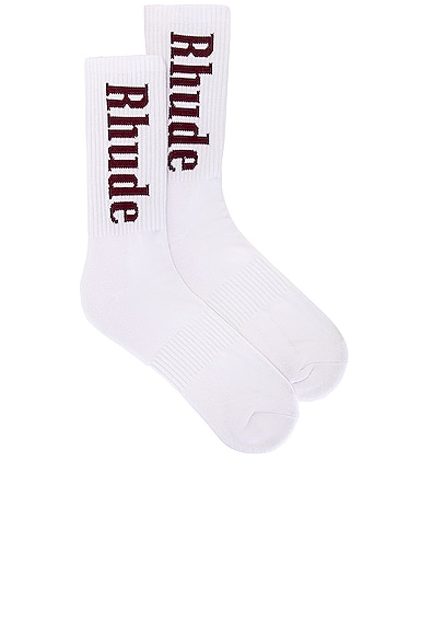 Rhude Logo Sock in White
