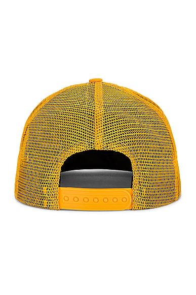 Shop Rhude Cigars Trucker Hat In Yellow & Ivory