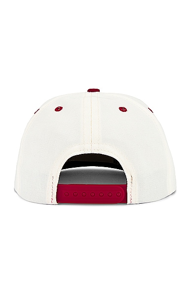 Shop Rhude Rossa Structured Hat In Ivory & Red