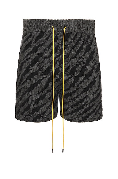 Rhude Zebra Shorts in Black & Charcoal
