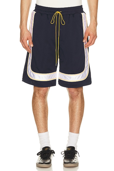 Mesh Piping Baggy Track Shorts