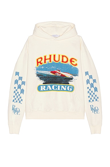 Rhude Cigarette Racing Hoodie in Cream