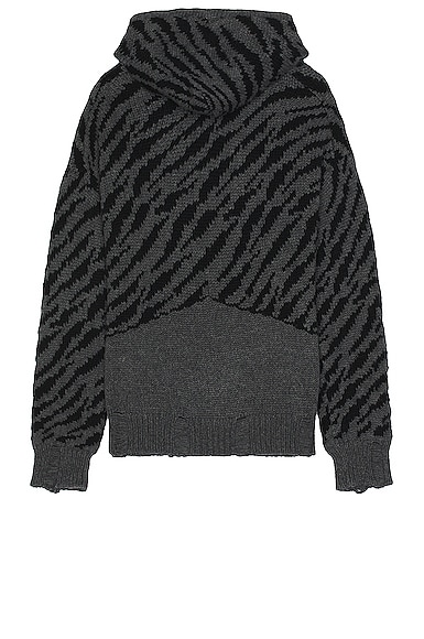 Shop Rhude Zebra Hoodie In Black & Charcoal