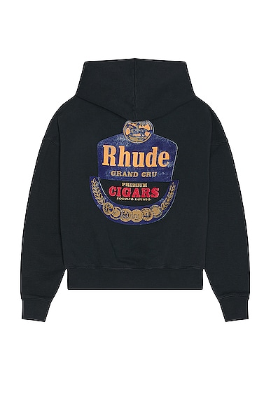 Shop Rhude Grand Cru Hoodie In Vintage Black