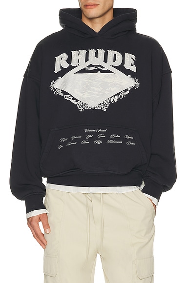 Rhude Dakar Convoy Hoodie in Vintage Black & Silver