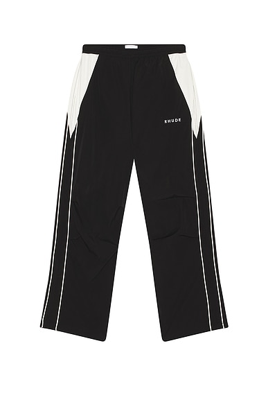 Rhude Ramona Piping Track Pant in Black & White