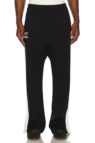 Rhude Lago Hamptons Track Pant in Black, White, & Red