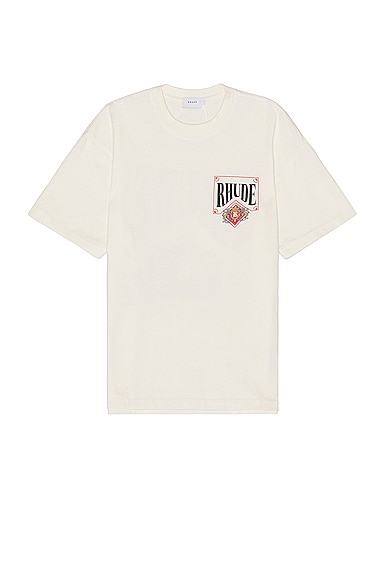 Shop Rhude Card Tee In Vintage White