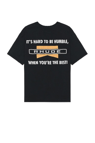 Rhude Hard To Be Humble Tee in Vintage Black