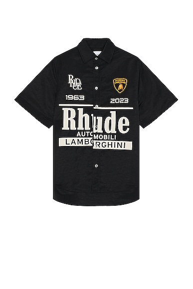Rhude x Automobili Lamborghini Uno Button Up Shirt in Black
