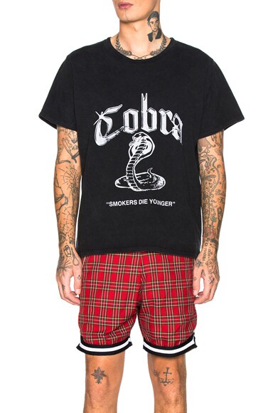Rhude Cobra Tee in Black \u0026 Yellow | FWRD