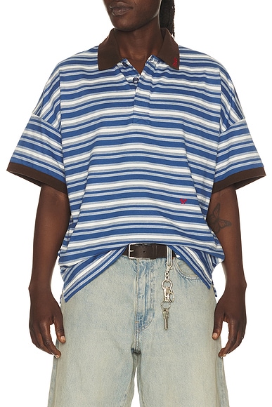 Fontaine Striped Short Sleeve Polo Shirt