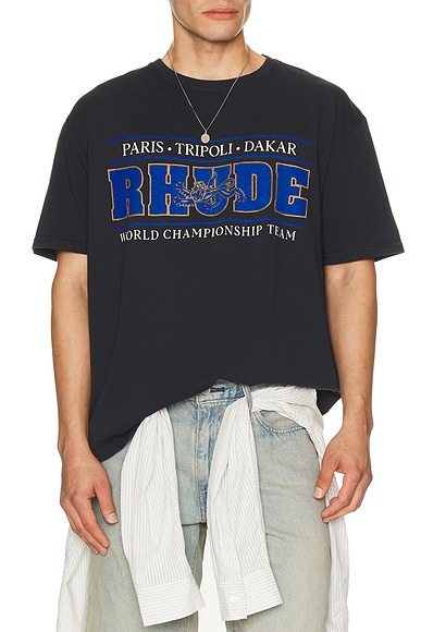 Rhude Chrono Tee in Vintage Black & Blue