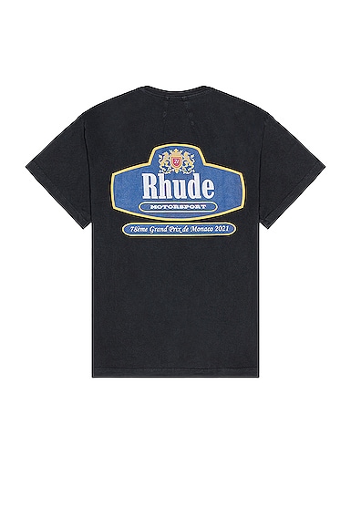 Rhude Racing Crest Tee in Black