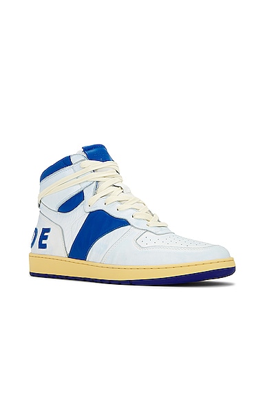 Shop Rhude Rhecess Hi Sneaker In White & Blue