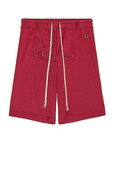 Rick Owens x Champion Classic Jersey Shorts in Cherry | FWRD