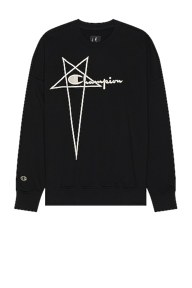 X Champion Pullover Sweater in Black