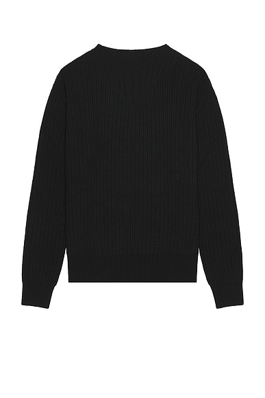 Rick Owens Fisherman Round Neck Sweater in Black