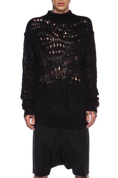 rick owens モヘア　ニット Rick Owens FW19 Runway Mohair Patterned Knit Sweater | eBay