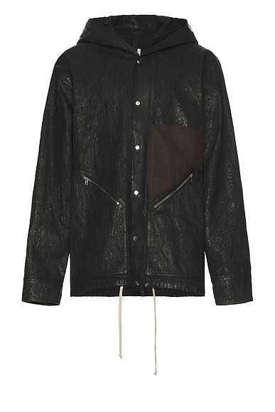 Rick Owens Tour Hoodie Jacket in Black & Brown