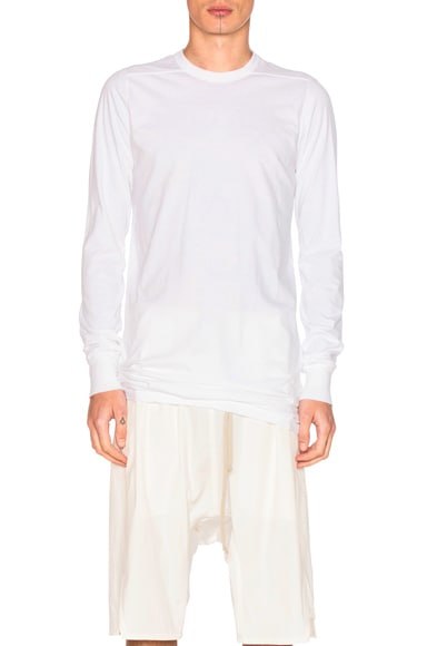 Rick Owens Long Sleeve Level Tee in Milk | FWRD