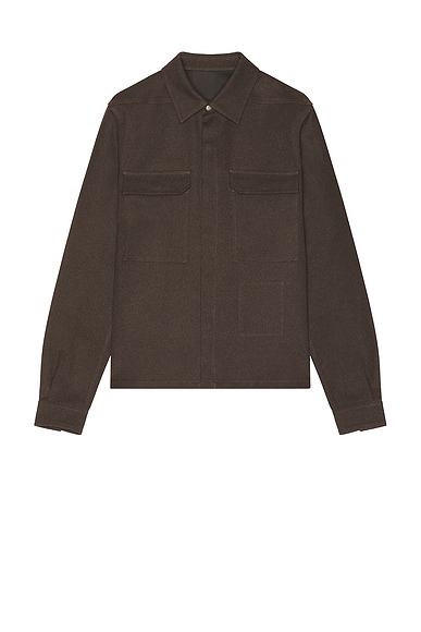 Rick Owens Cropped Work Shirt in Ash