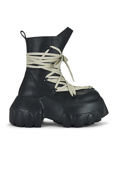 Rick Owens Megalaced Mega Tractor Boots in Black