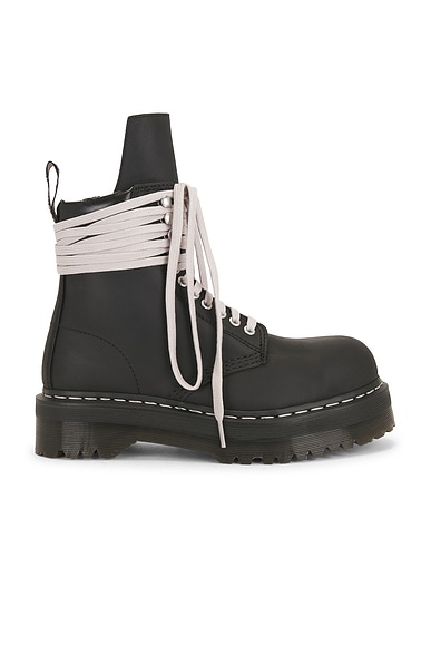 Rick Owens x Dr. Martens Quad Sole Steel Toe Boot in Black | FWRD