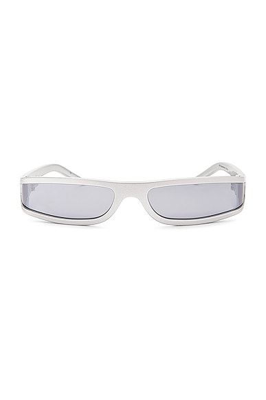 Rick Owens Fog Sunglasses in Silver & Silver