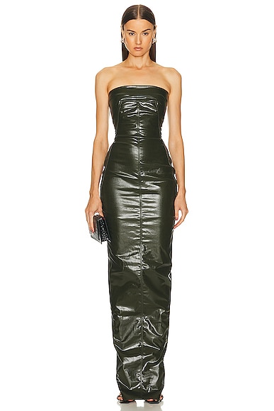 Shop Rick Owens Bustier Gown In Forest