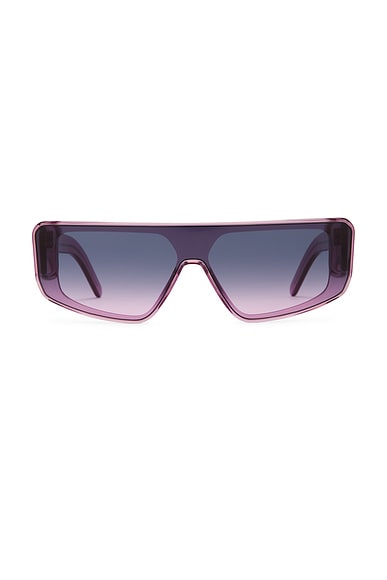 Rick Owens Shield Sunglasses in Violet Degrade