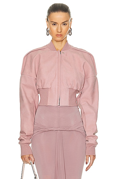 Rick Owens Collage Bomber in Dusty Pink