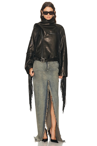 Cropped Scarf Flight Jacket