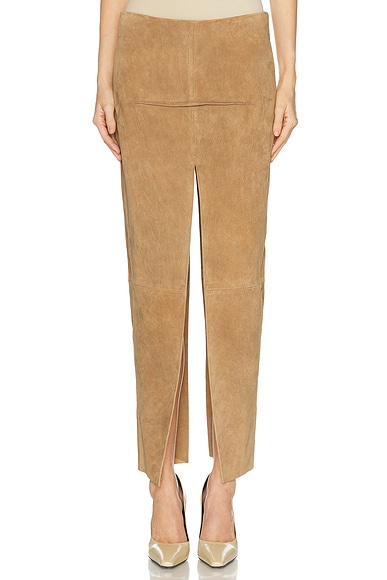 Rick Owens Sliced Skirt in Sumi Brown