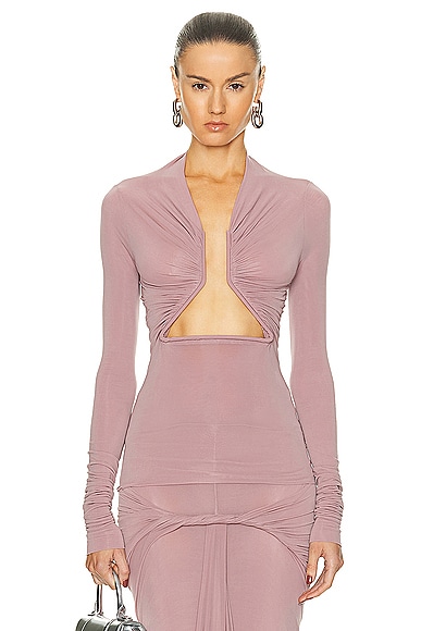Rick Owens Prong Long Sleeve in Dusty Pink