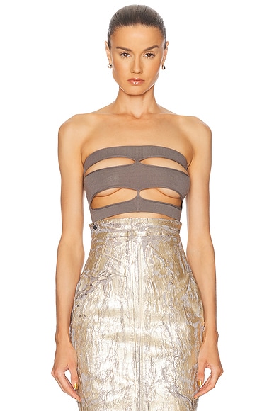 Rick Owens Tanja Bandeau Top in Dust