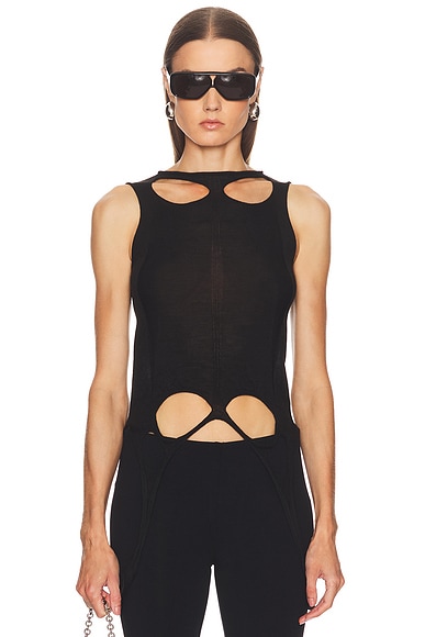 Rick Owens Slashed Top in Black