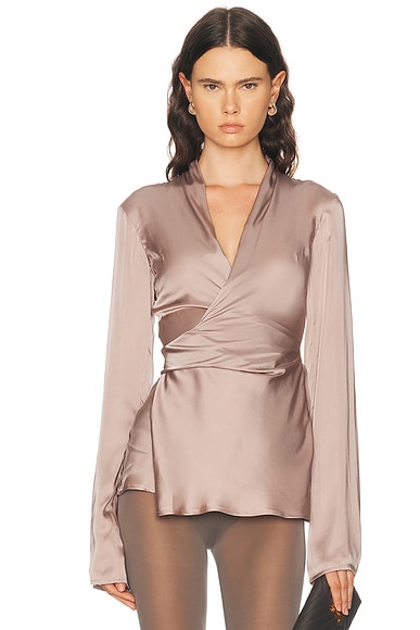 Rick Owens Laura Long Sleeve Top in Rose