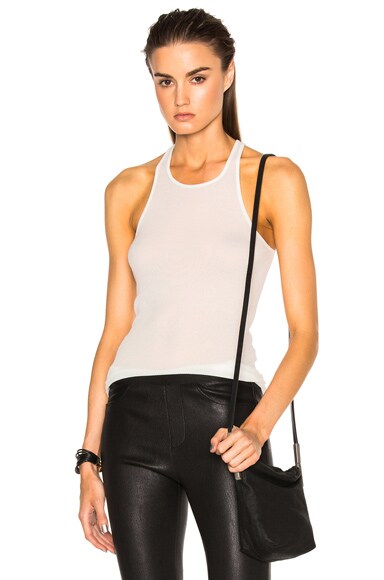 Rick Owens Basic Rib Tank Top in Milk | FWRD