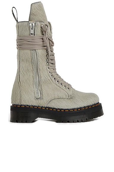 Rick Owens x Dr Martens Quad Sole Calf Length Boot in White