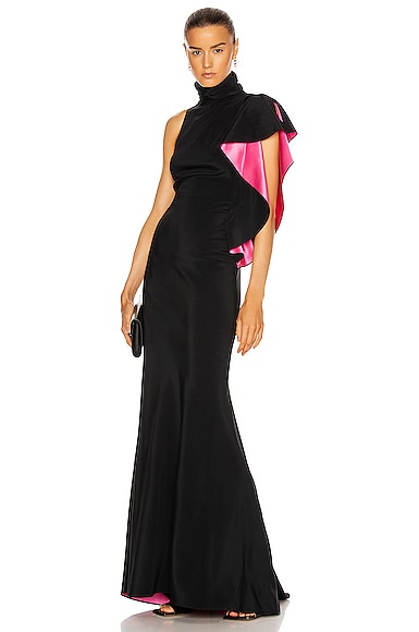 Long Dress With Draped Shoulder