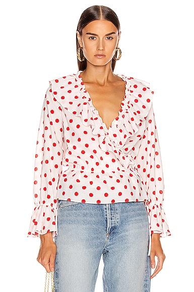 Rixo London Rixo Roisin Top In White 